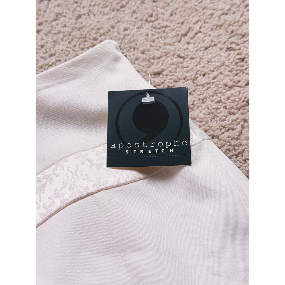 NWT Apostrophe Embroidered Flare Skirt 6 Ivory Coquette Romantic Old Money - Picture 4 of 7